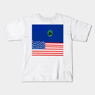 Sporty USA Design on White Background Kids T-Shirt